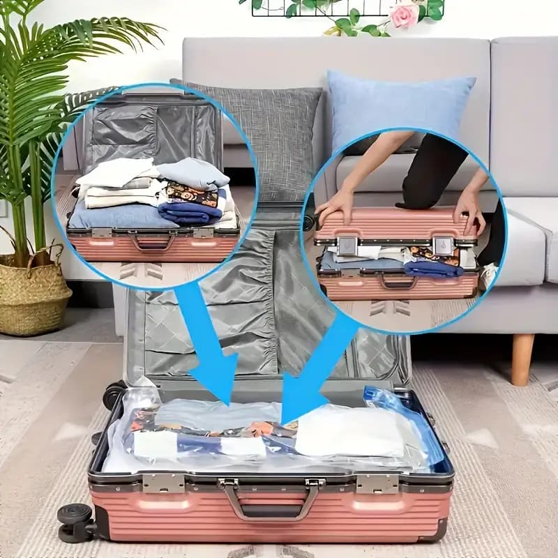 Vacuum Storage Bag 5pcs Combo Set (4pcs medium  +1pcs pump)